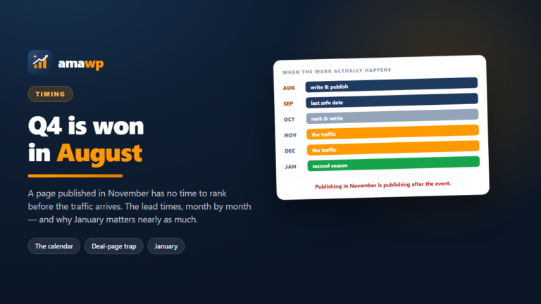 Q4 Affiliate Content Planning: The Lead Times That Matter