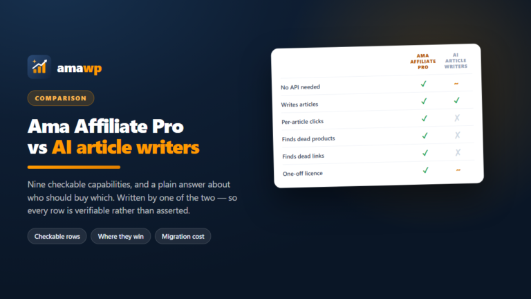 Ama Affiliate Pro vs AI Article Writers